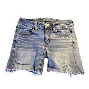 American Eagle Super Stretch distressed Jean shorts Jegging 2